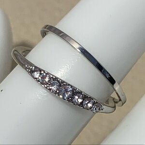 Set Of Two Silver Tone Fashion Rings